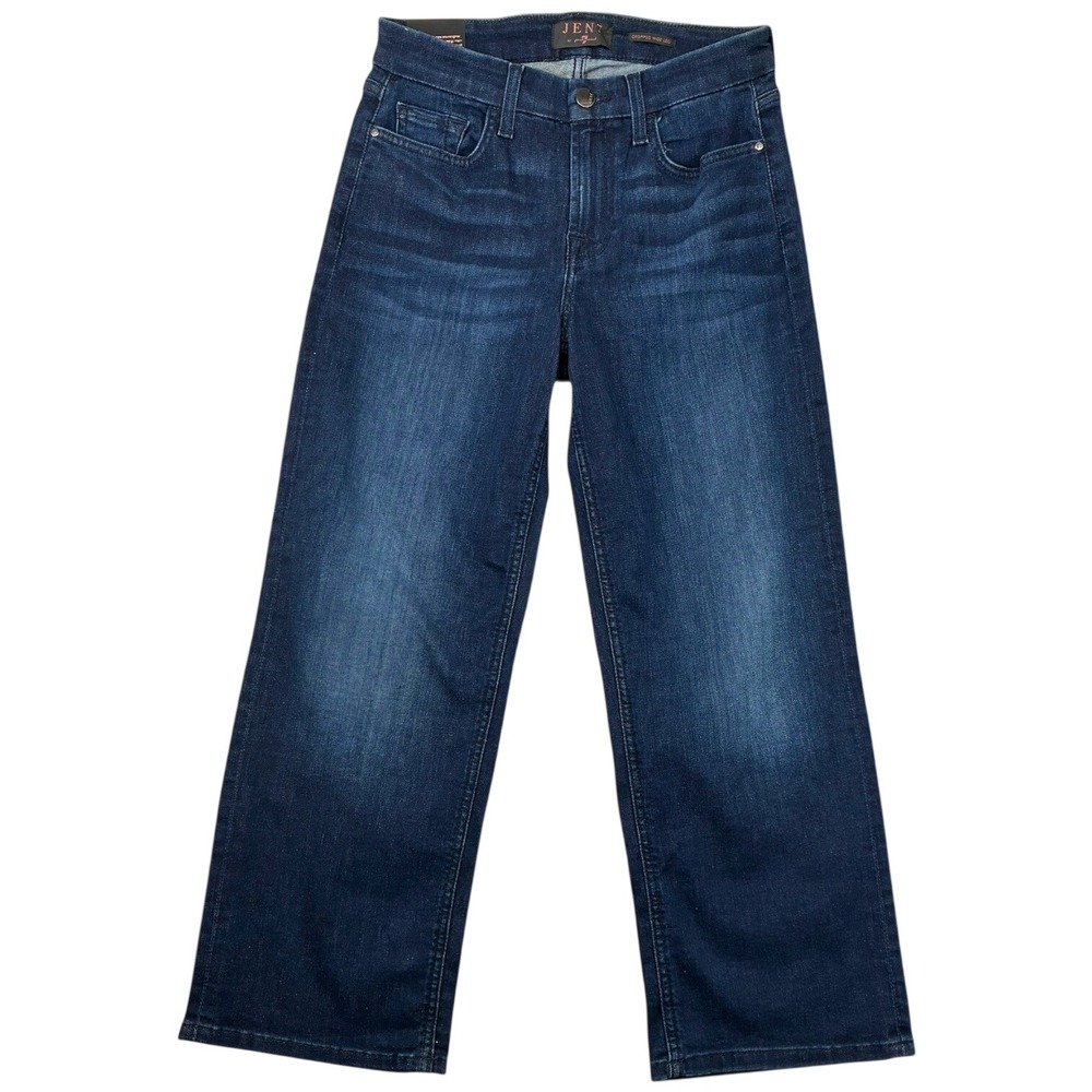 Jen7 by 7 For All Mankind Cropped Wide Leg Dark Wash Jeans Size 4 NWT